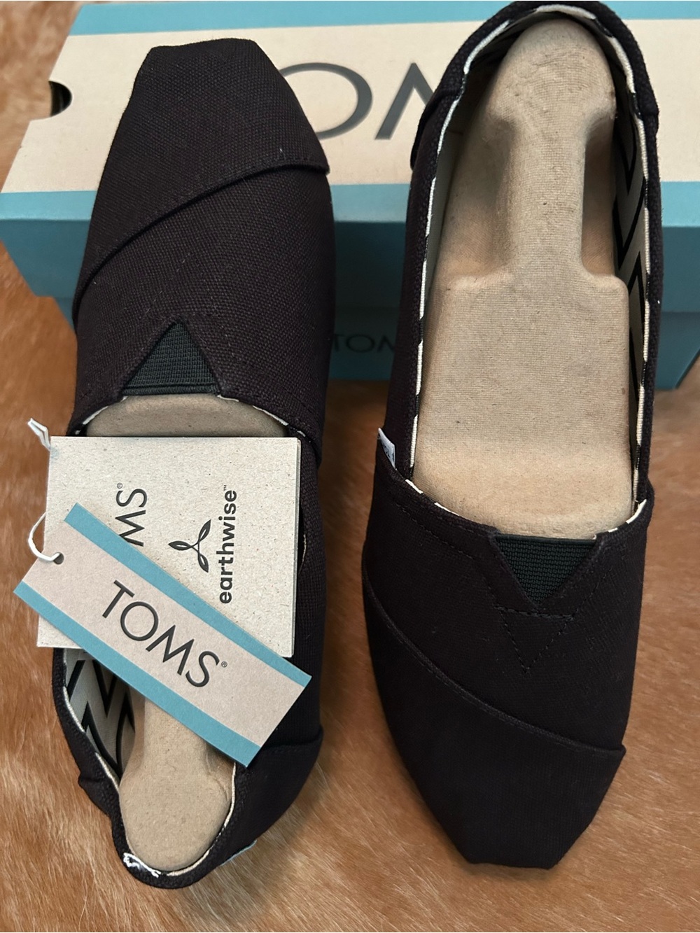 TOMS Black Canvas Slip-On Flats – Classic Women's Loafers